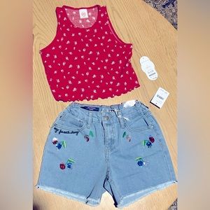 NWT GIRLS 10-12 top shorts outfit vigoss